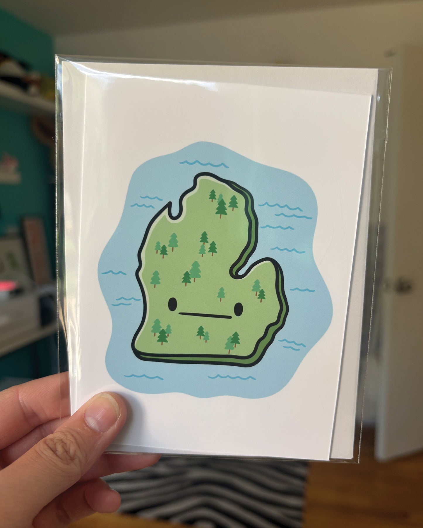 Michigan State and Lakes Greeting Card