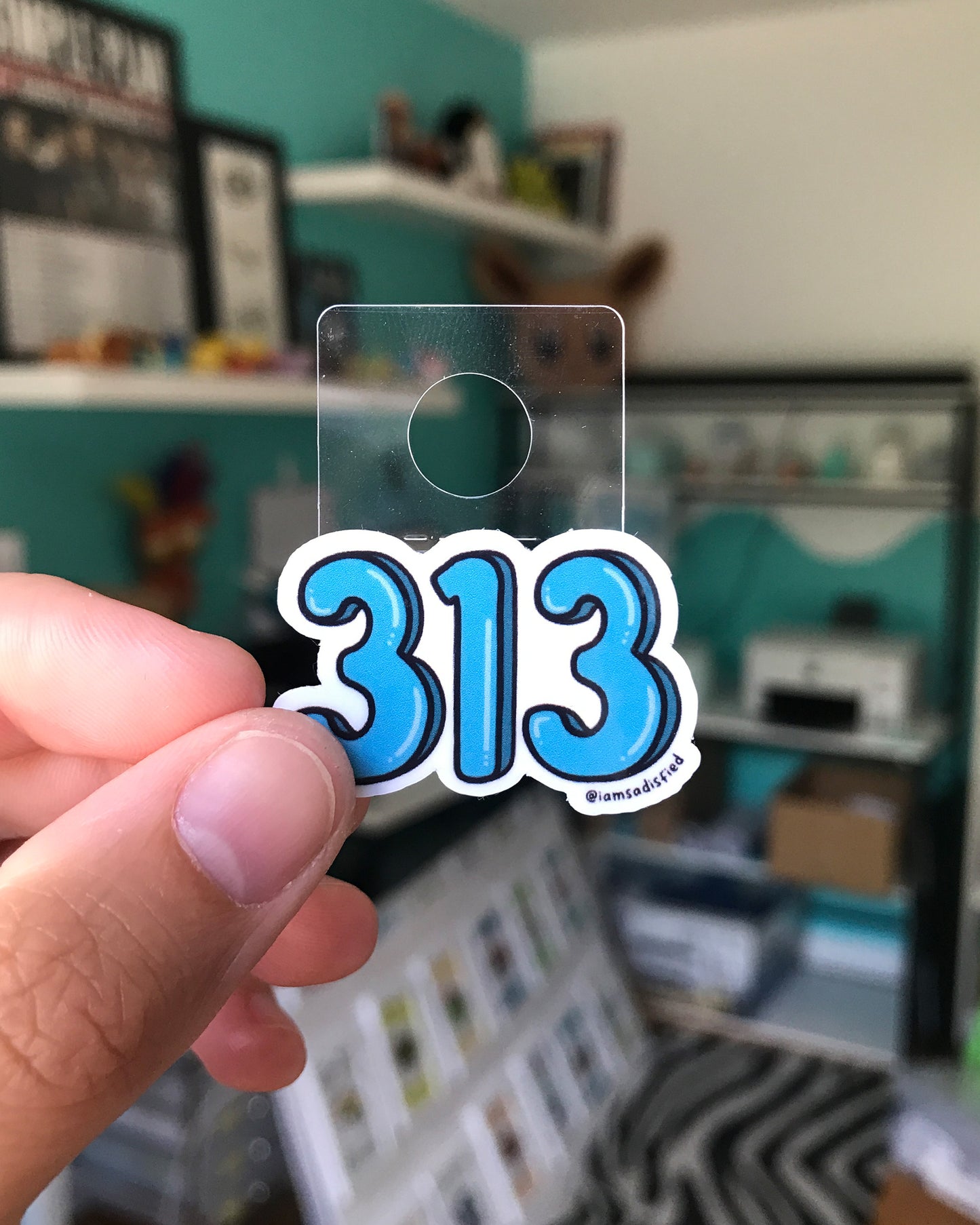 313 Detroit Mini Sticker