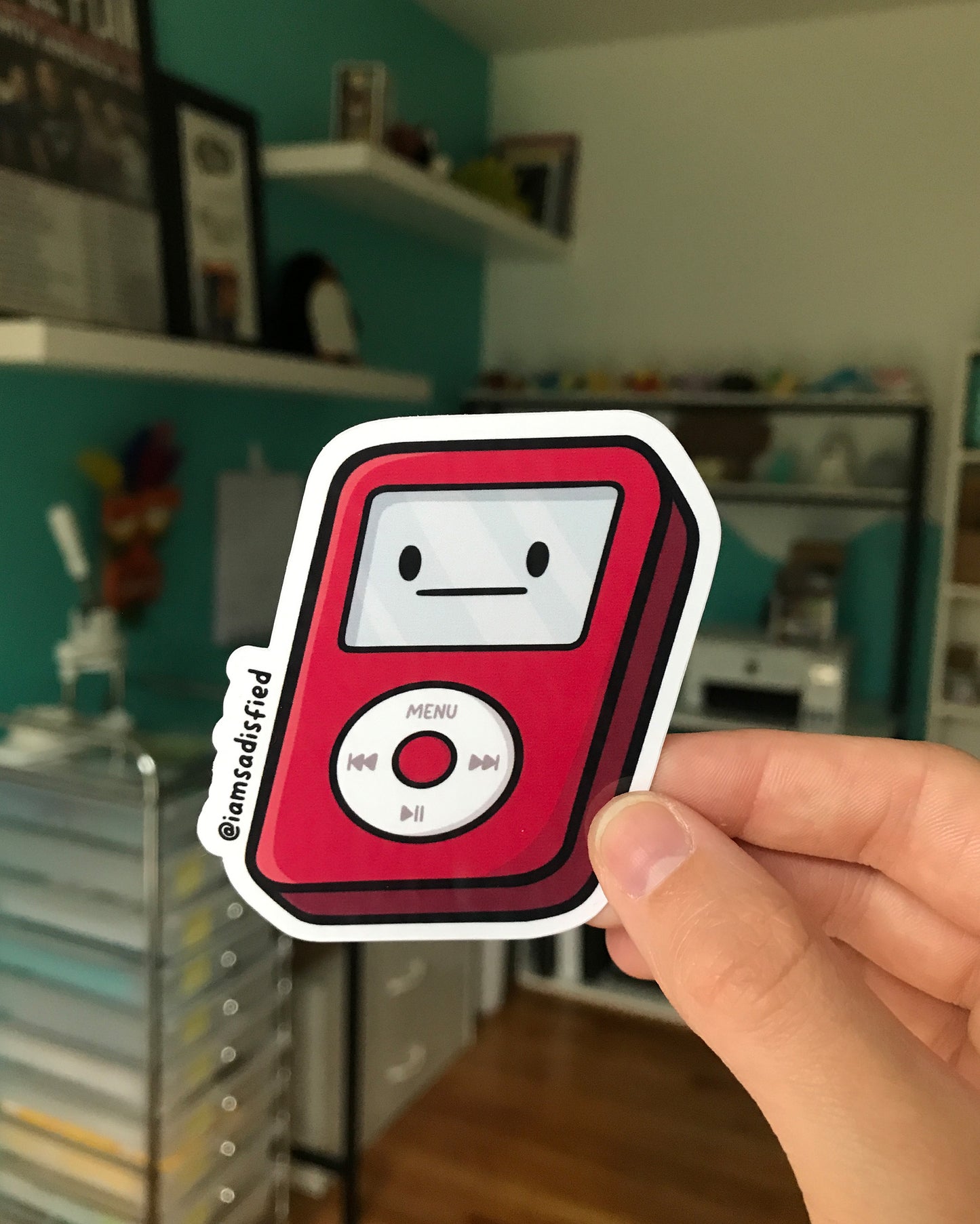 Red MP3 Player Sticker