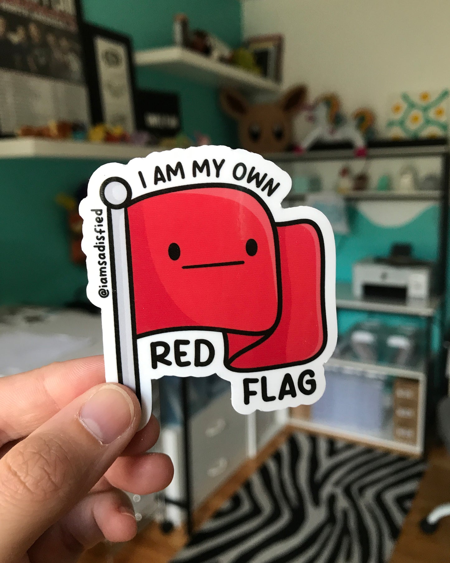 I Am My Own Red Flag Sticker