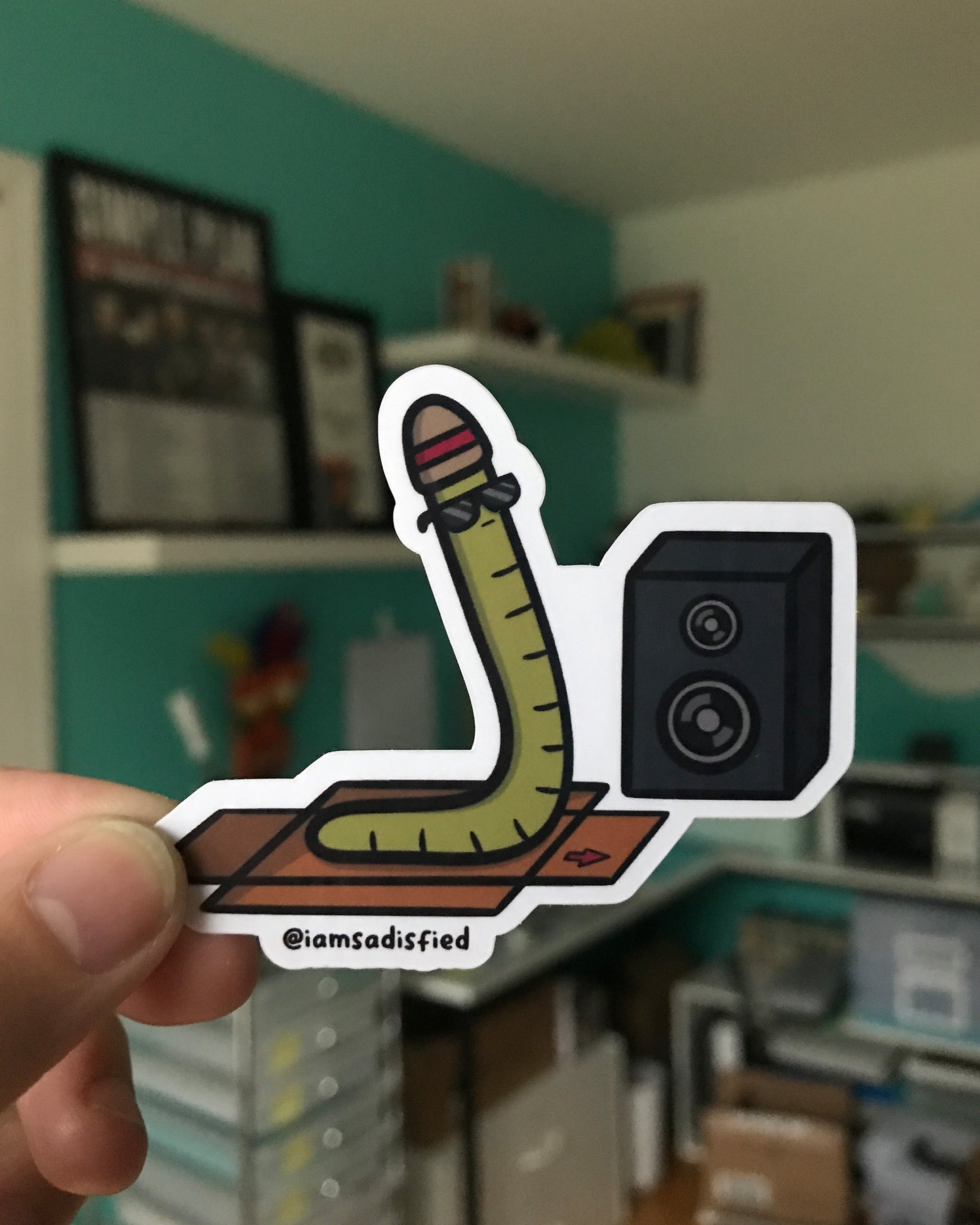 Worm Breakdancing Sticker