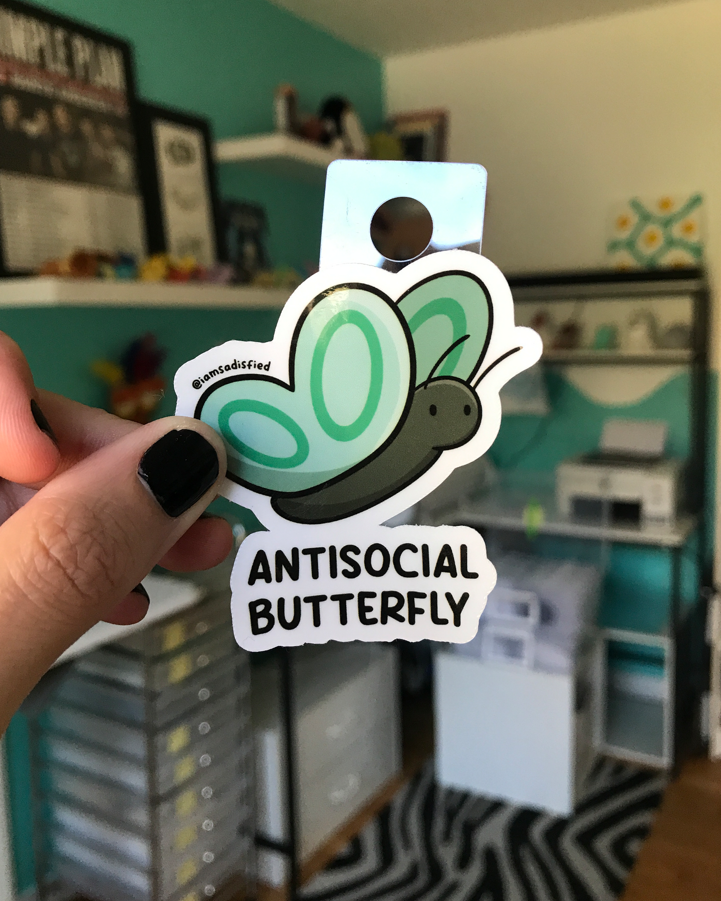 Antisocial Butterfly Sticker
