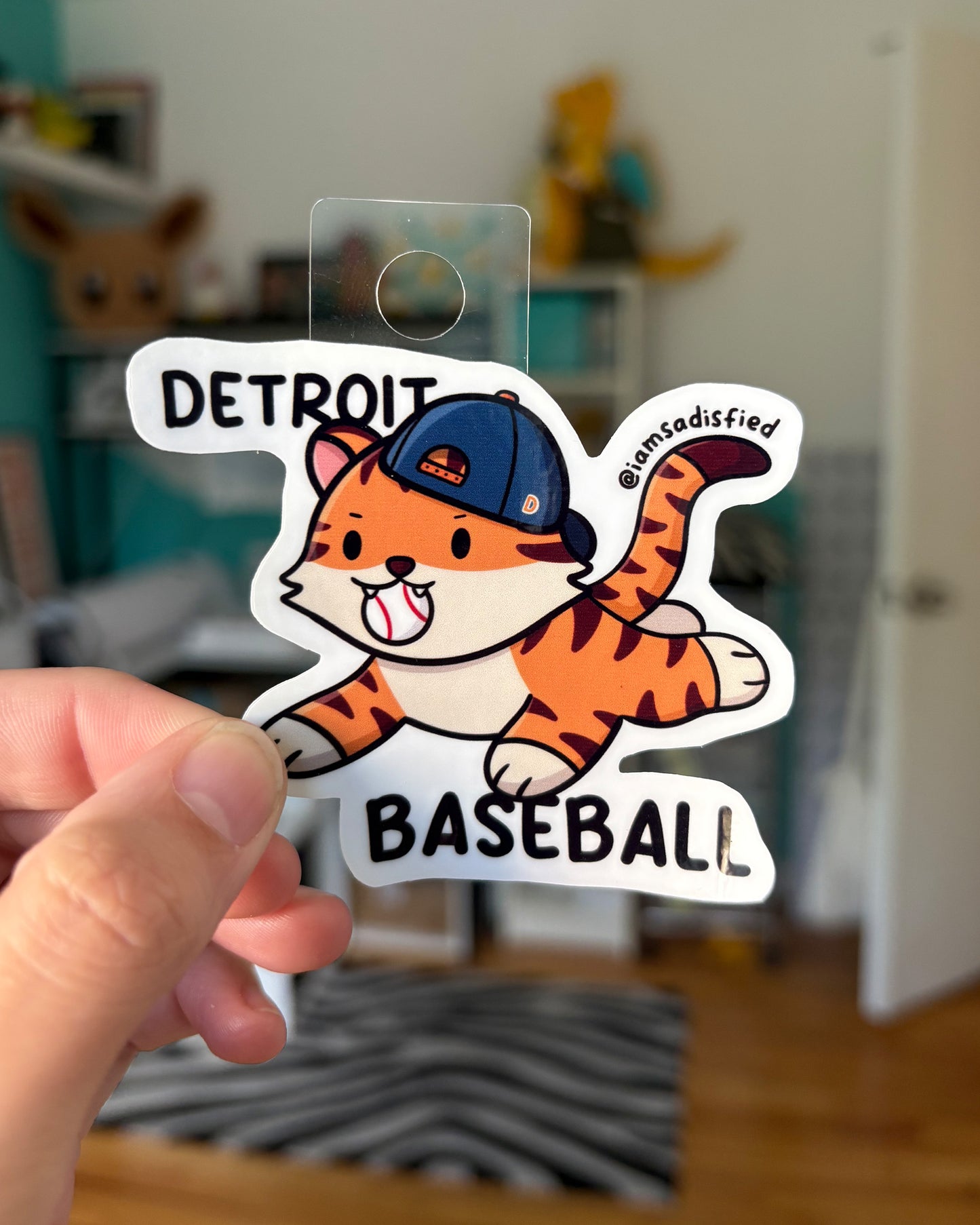 Michigan Baseball Cat Sticker