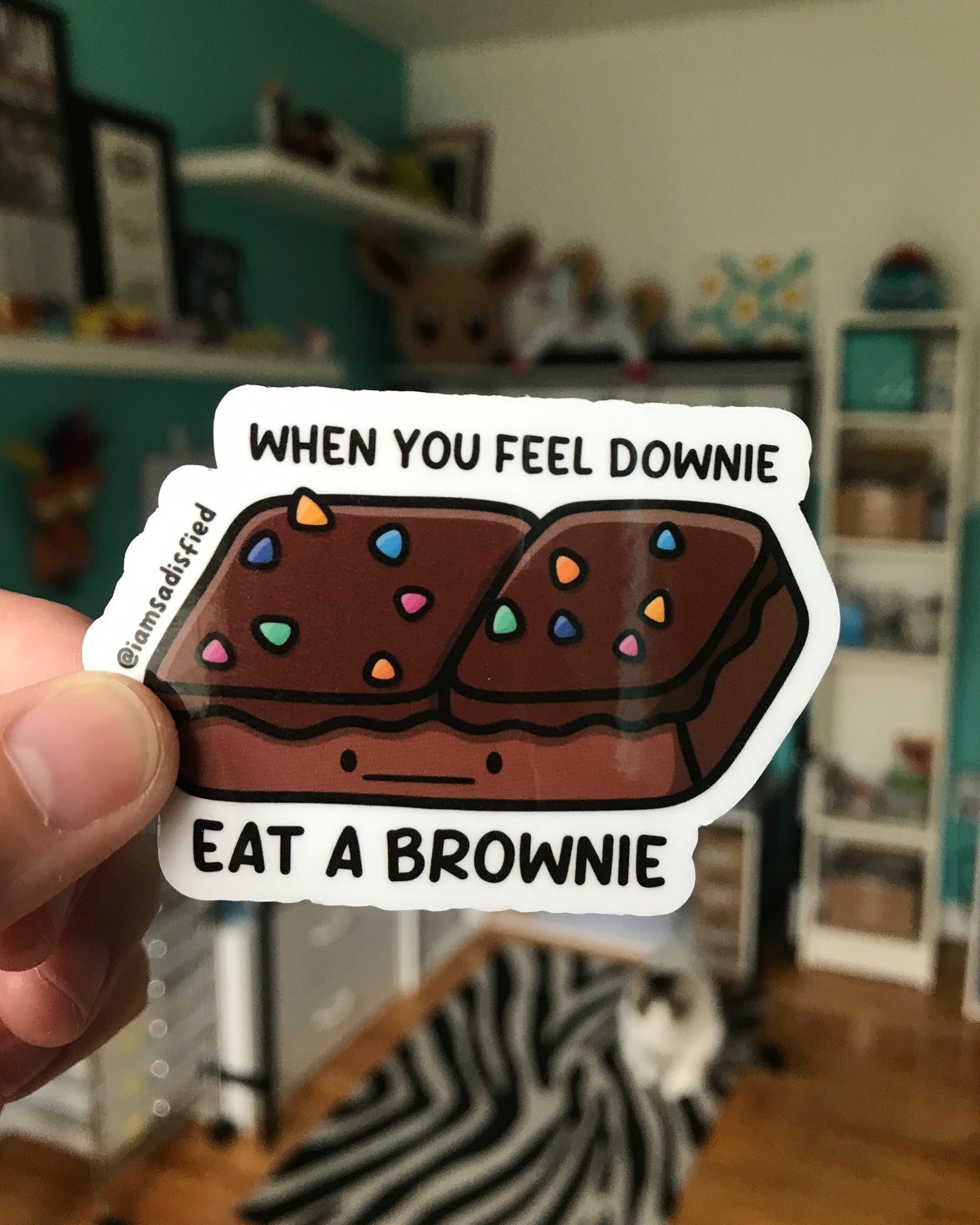 When You Feel Downie Eat a Brownie Sticker
