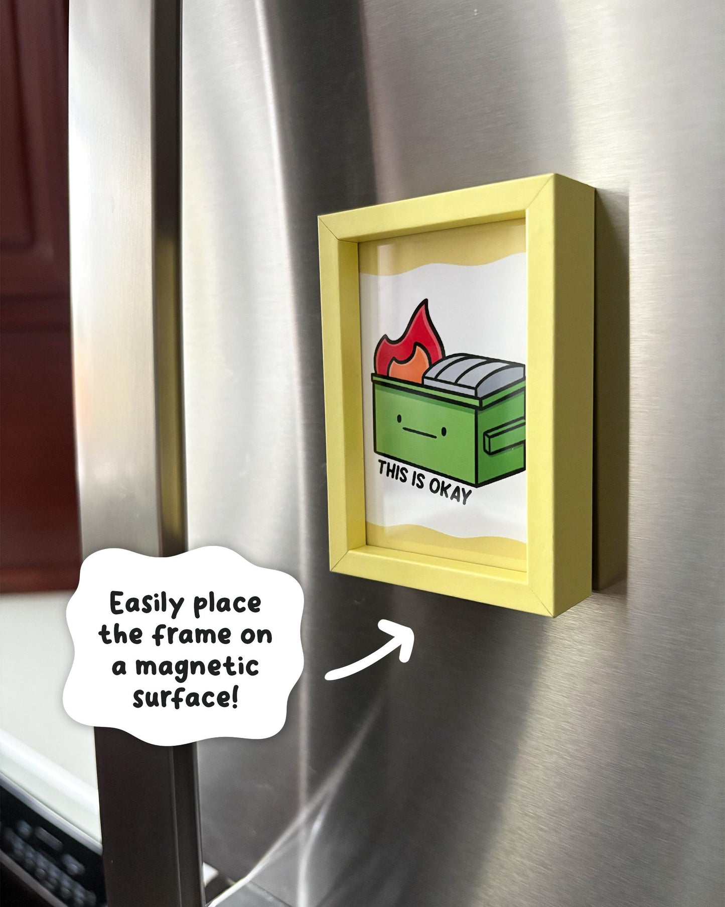 This Is Okay 2x3 Print with Yellow Magnetic Frame