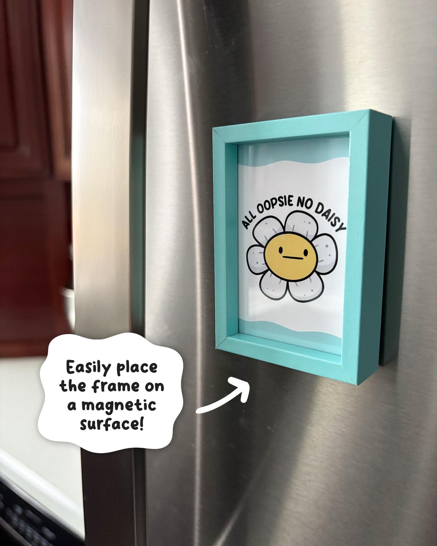 All Oopsie No Daisy 2x3 Print with Blue Magnetic Frame