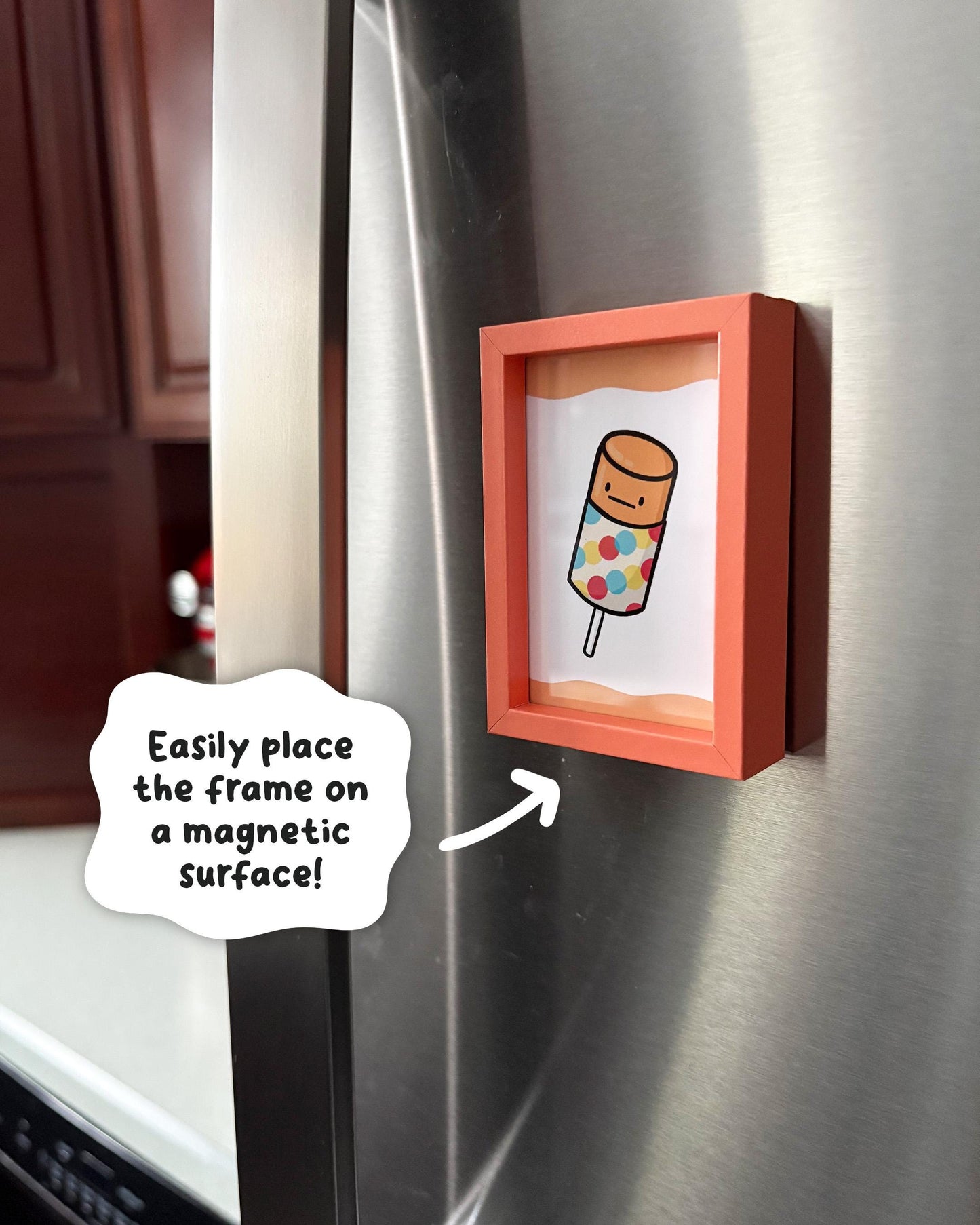 Push Up Popsicle 2x3 Print with Orange Magnetic Frame