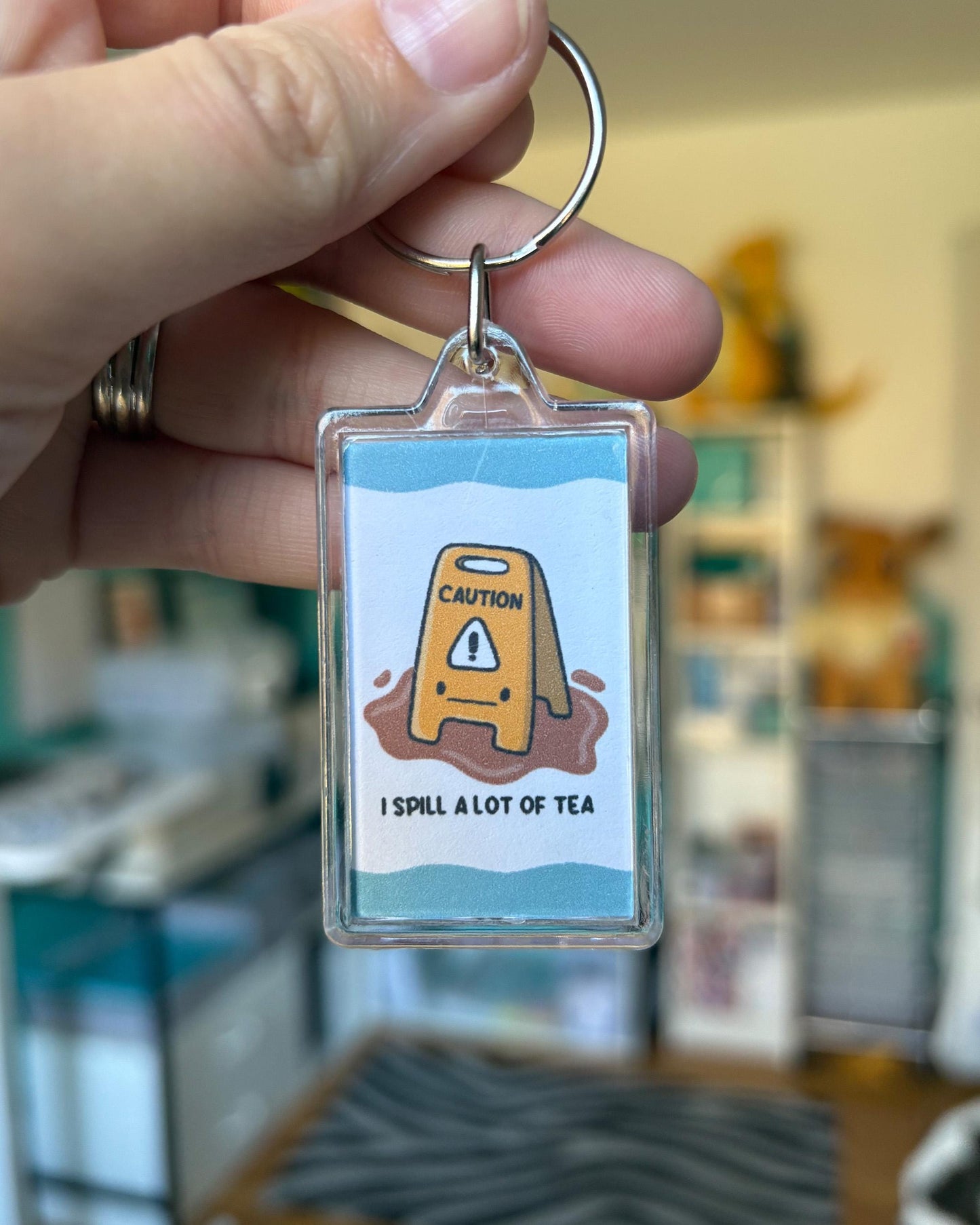 I Spill a Lot of Tea Keychain