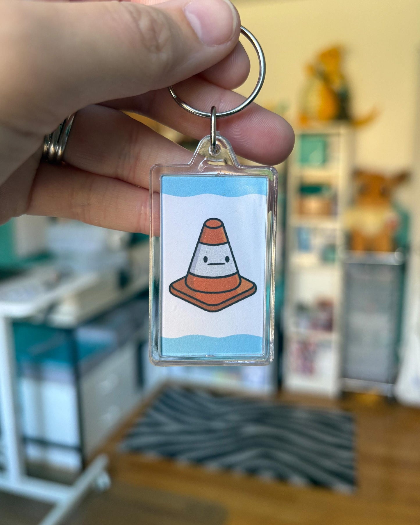 Traffic Cone Keychain