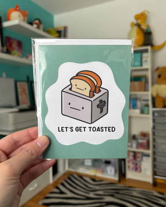 Let's Get Toasted Squiggle Greeting Card