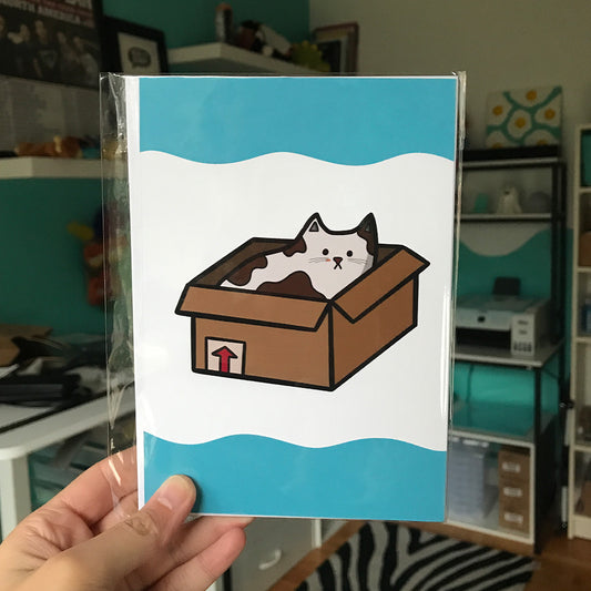 Cat In the Box 5x7 Print