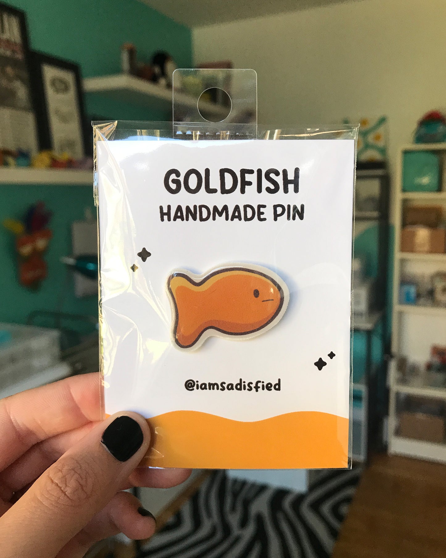 Fish Cheese Cracker Handmade Pin