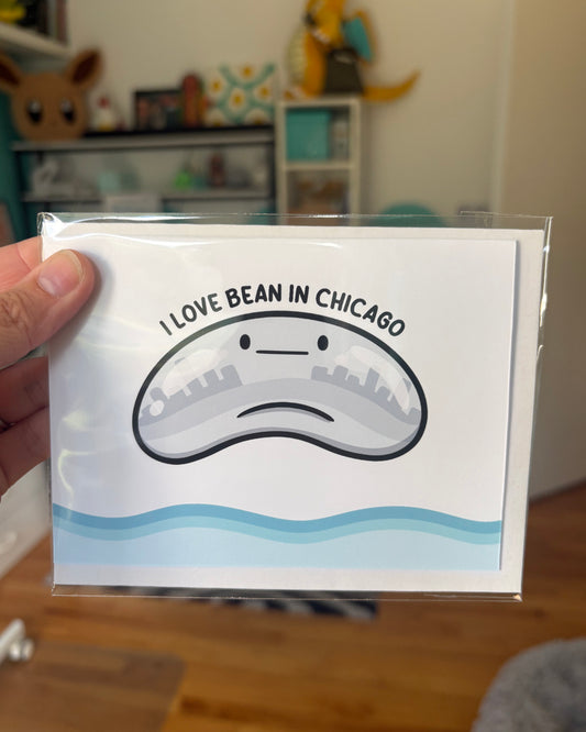 I Love Bean In Chicago Greeting Card