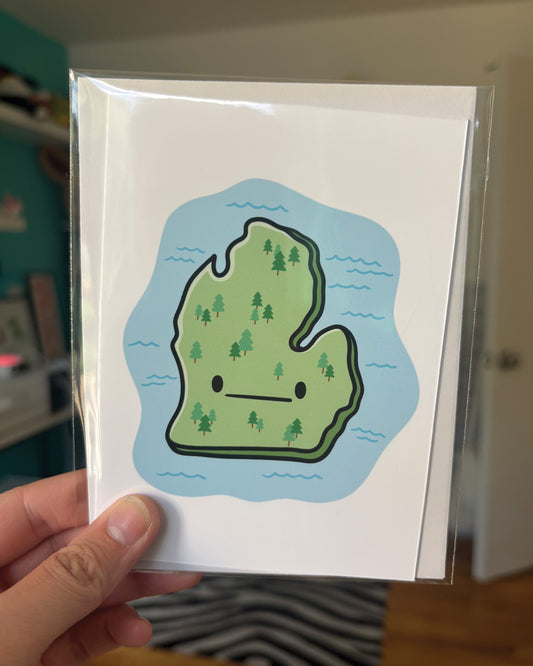 Michigan State and Lakes Greeting Card