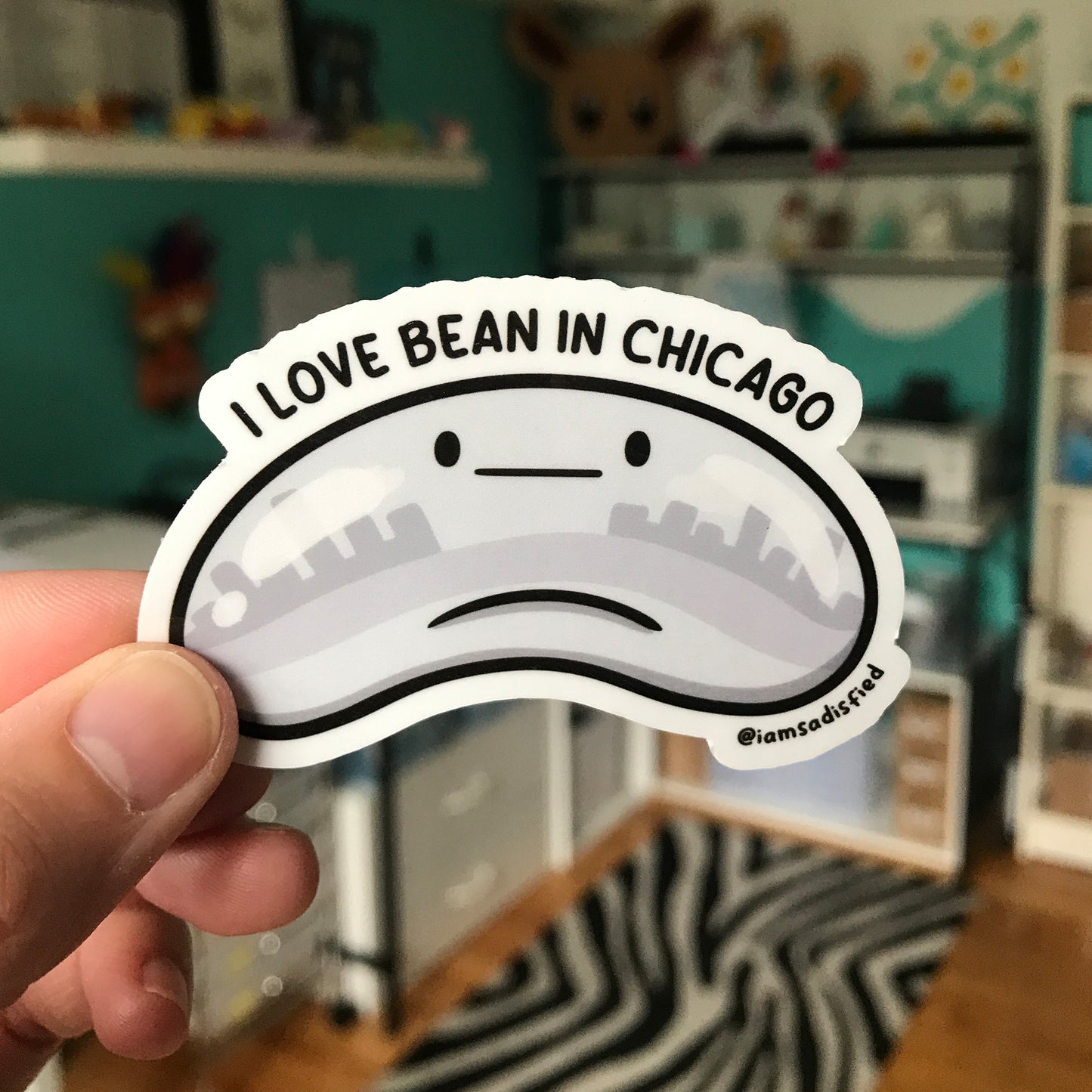 I Love Bean In Chicago Sticker