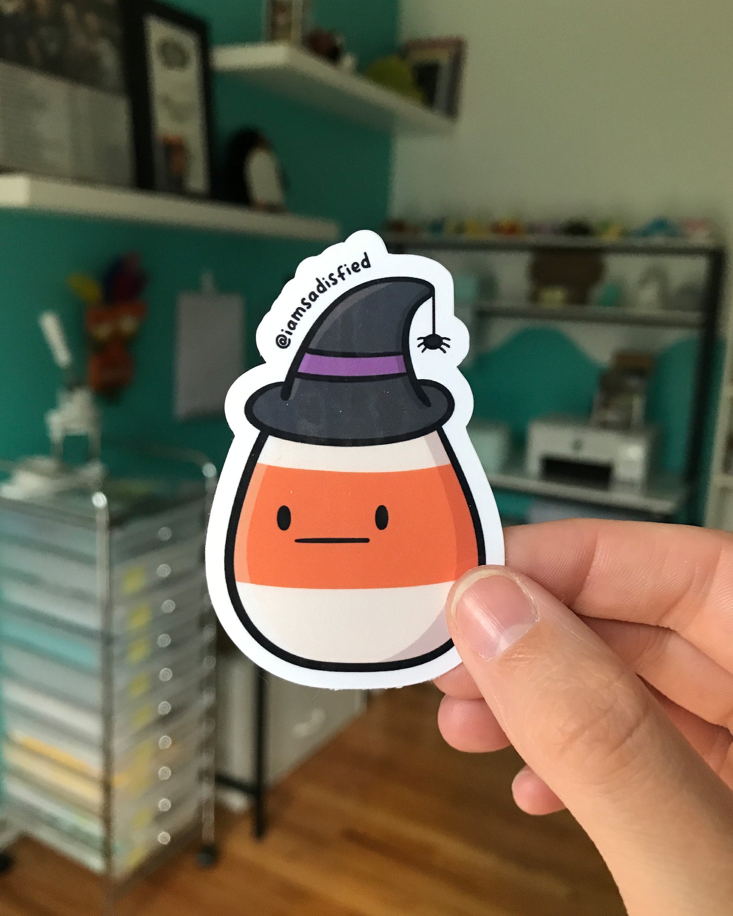 Candy Corn Witch Sticker
