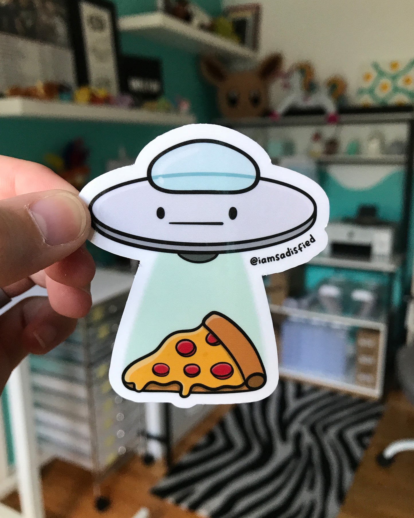 Pizza UFO Sticker
