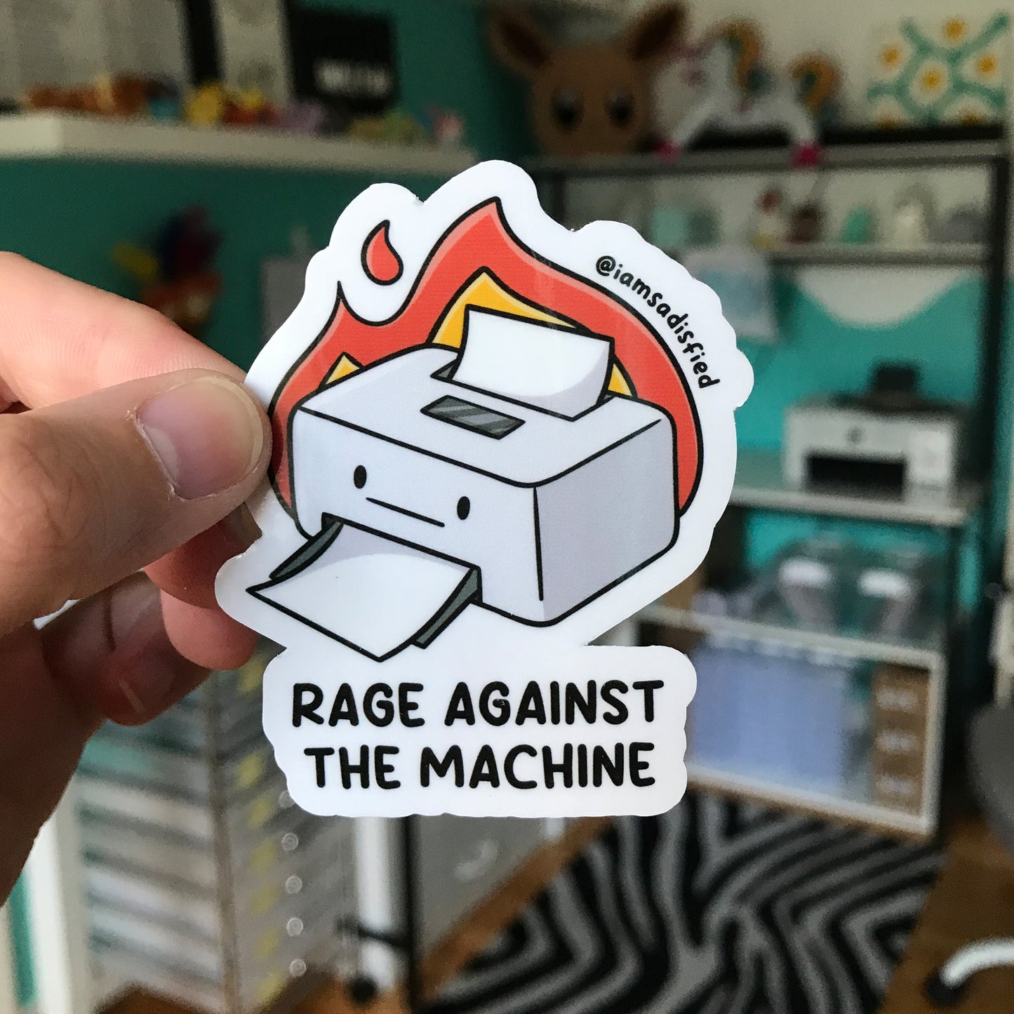 Rage Against the Machine Printer Sticker