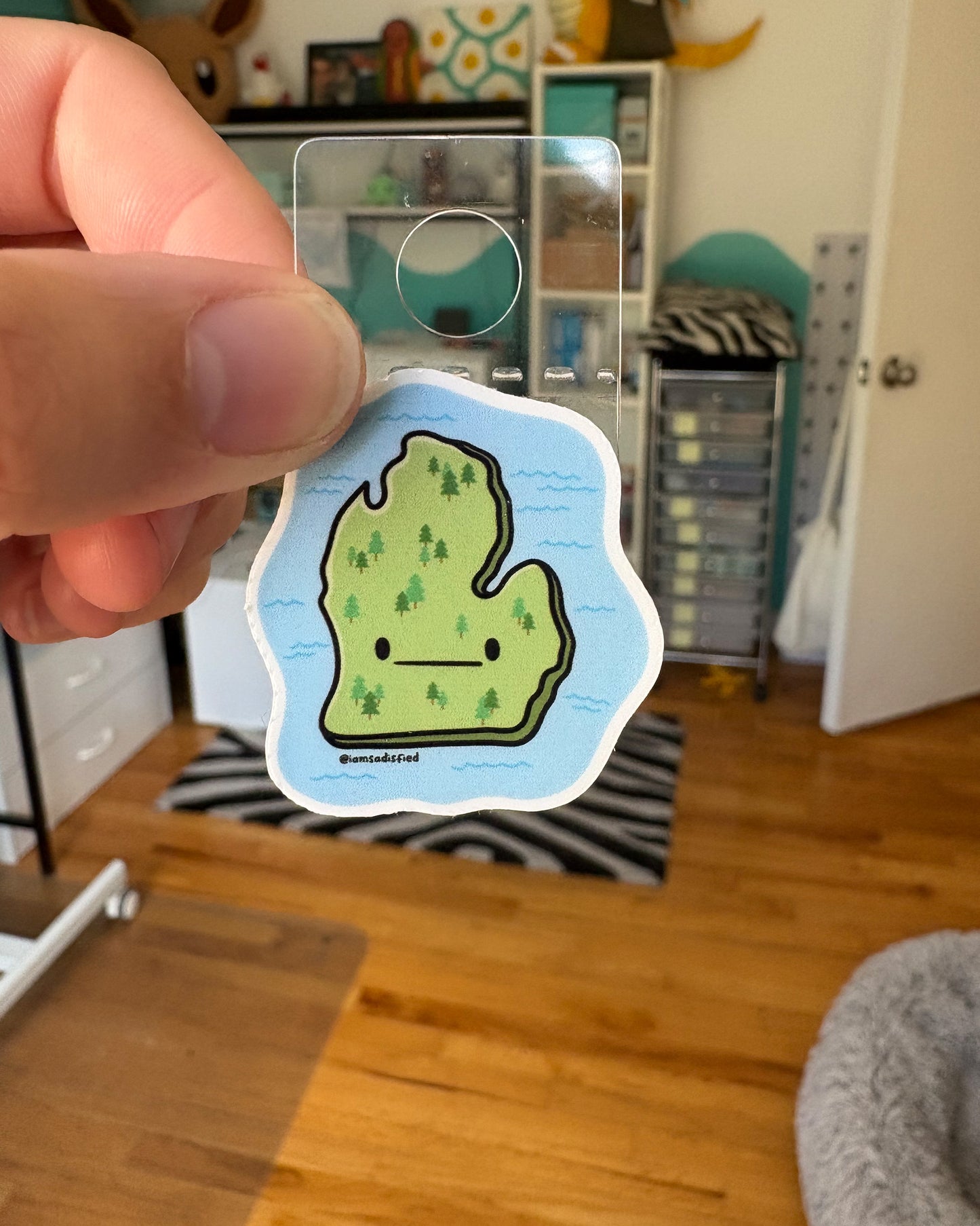 Michigan State and Lakes Mini Sticker
