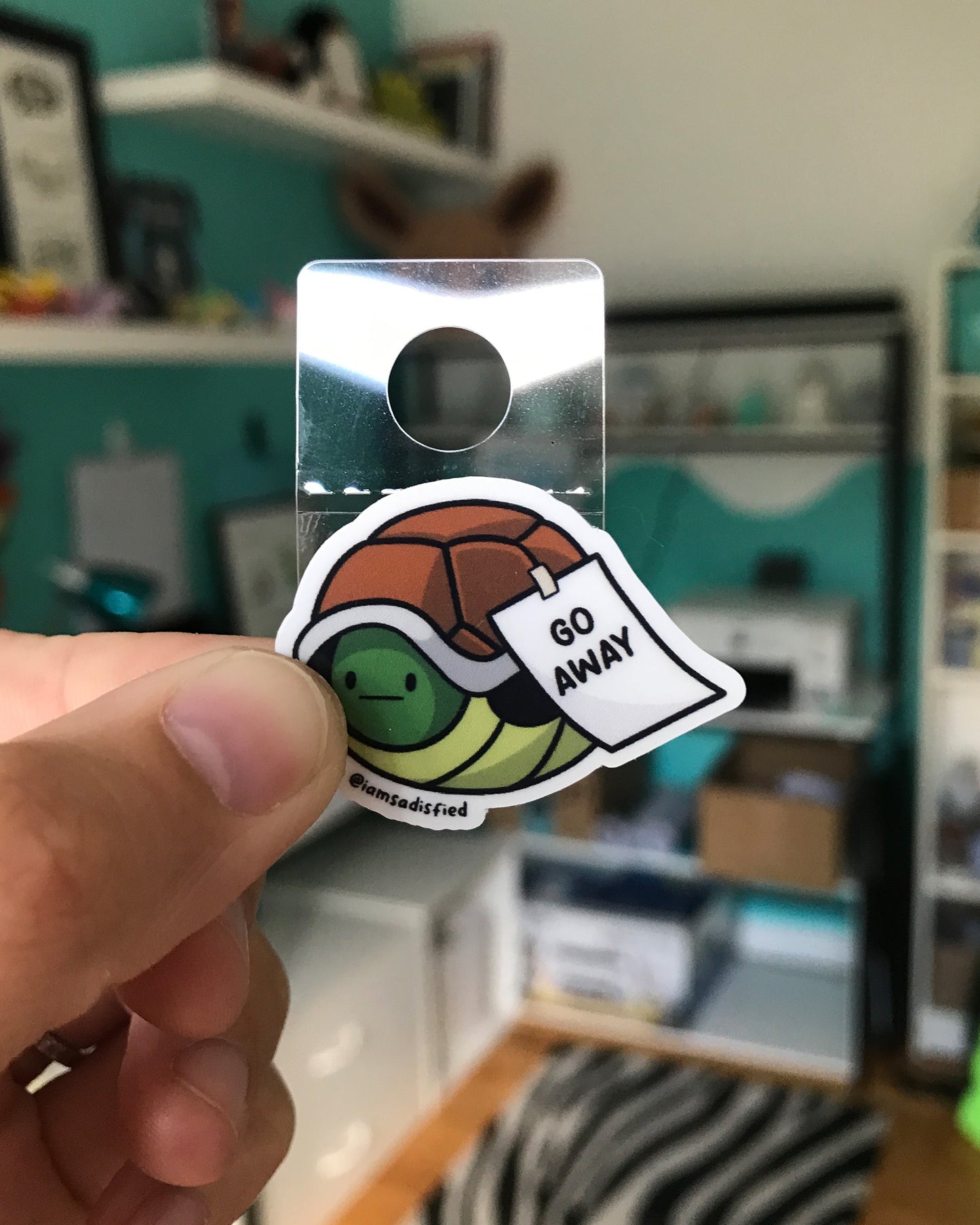 Go Away Turtle Mini Sticker