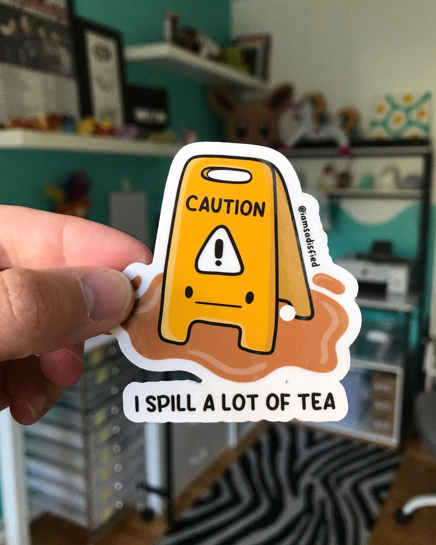 I Spill a lot of Tea Sticker