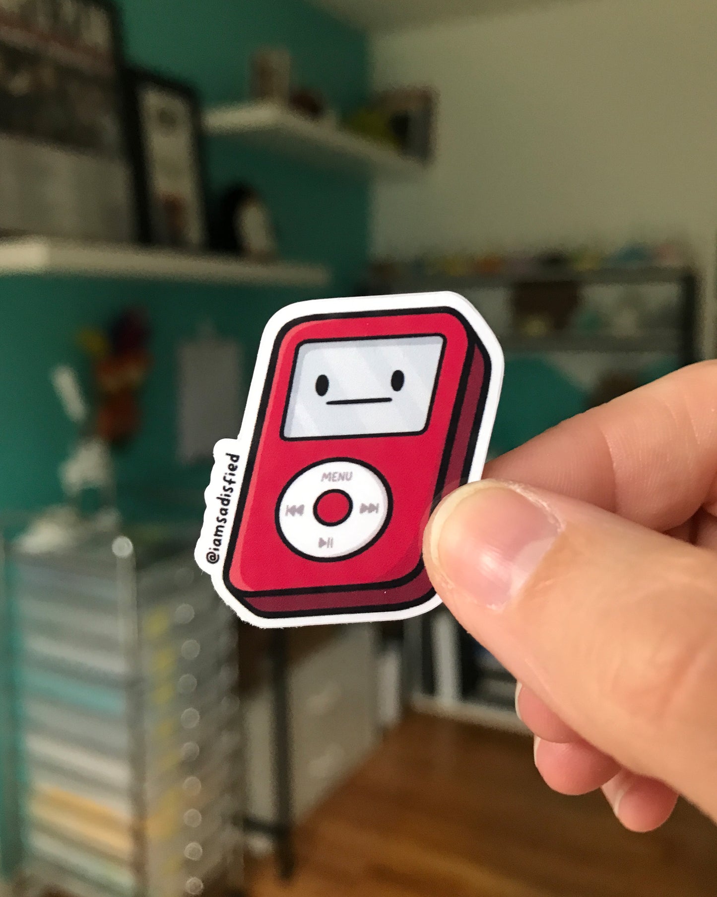 Red MP3 Player Mini Sticker