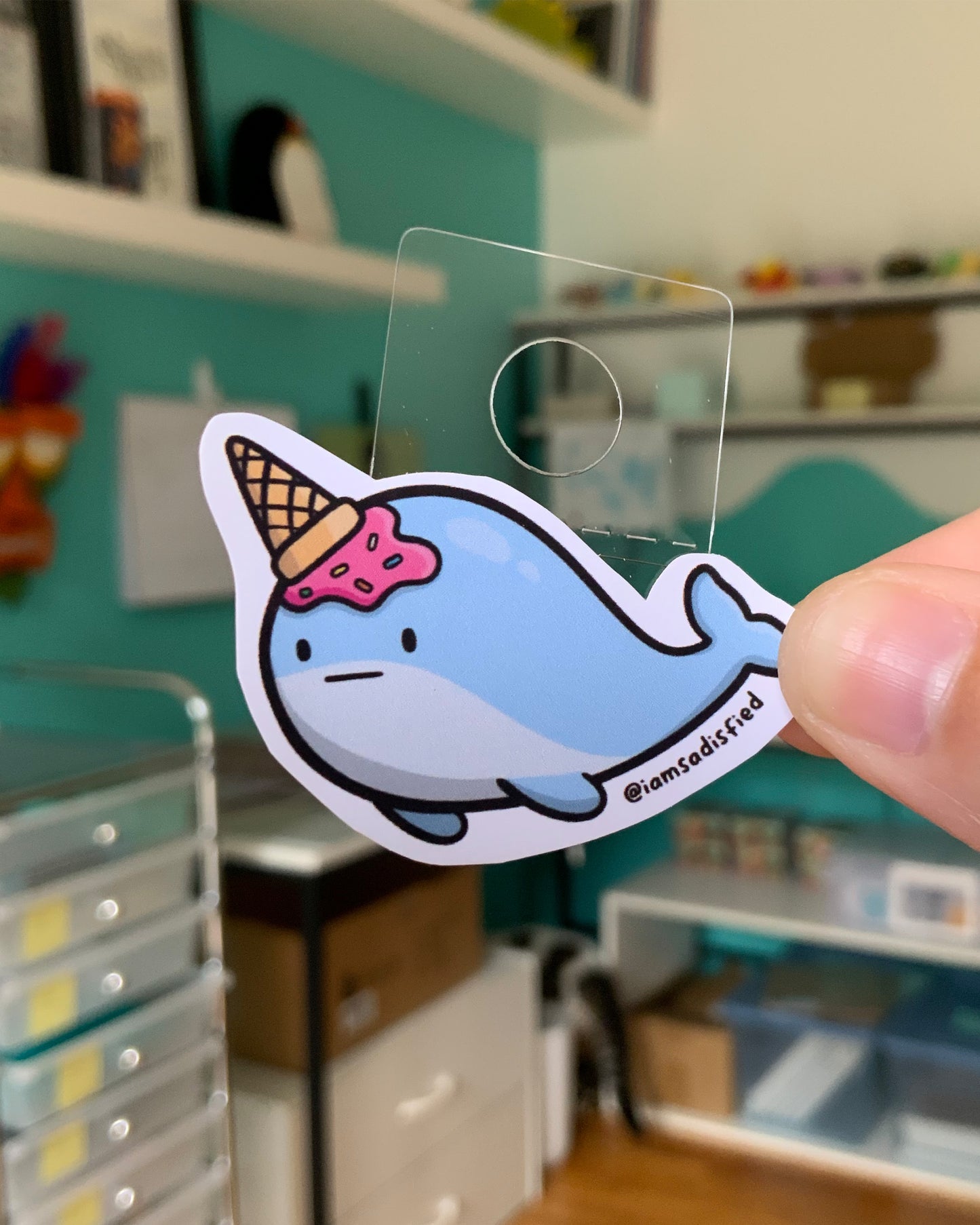 Ice Cream Narwhal Mini Sticker