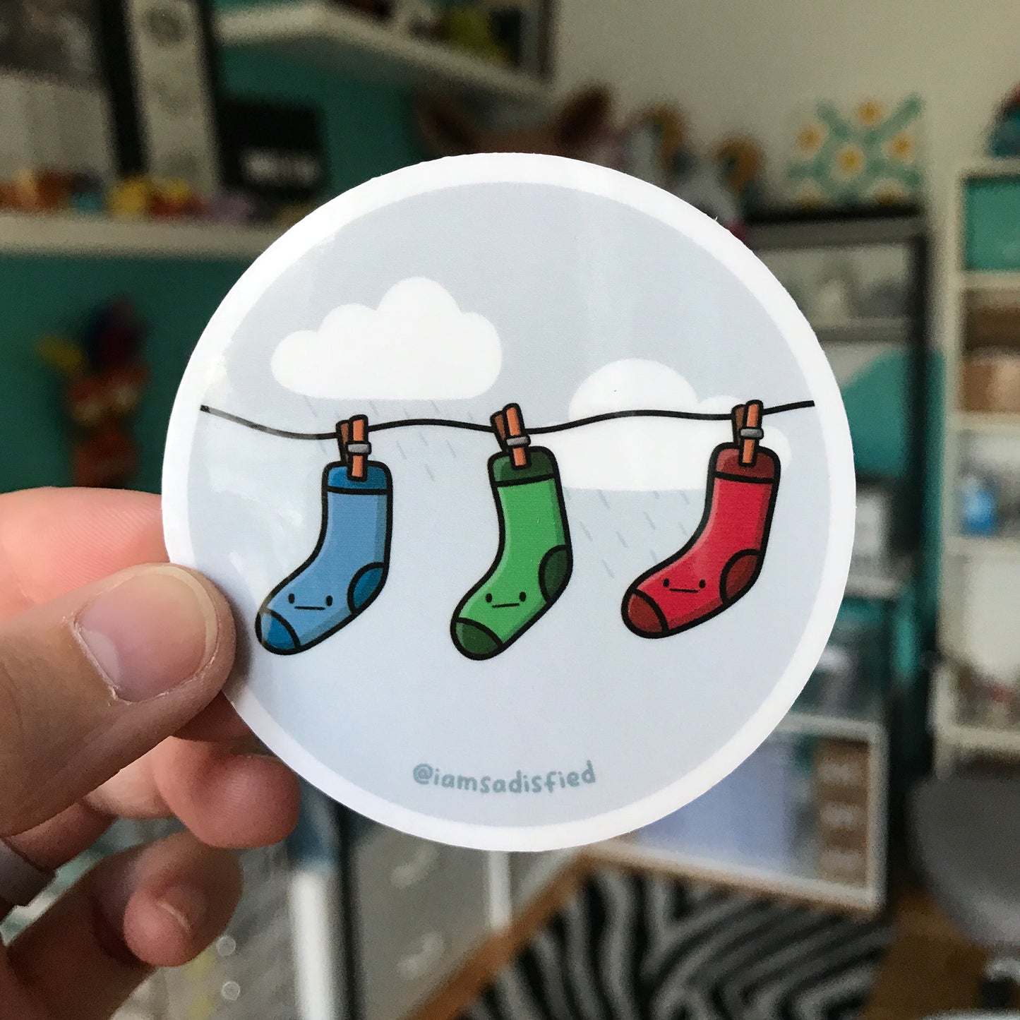 Raining Socks Sticker