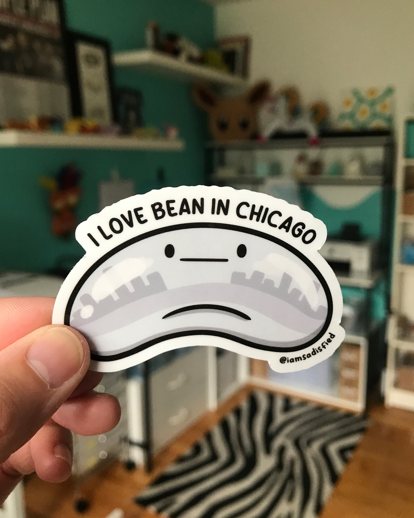 I Love Bean In Chicago Sticker