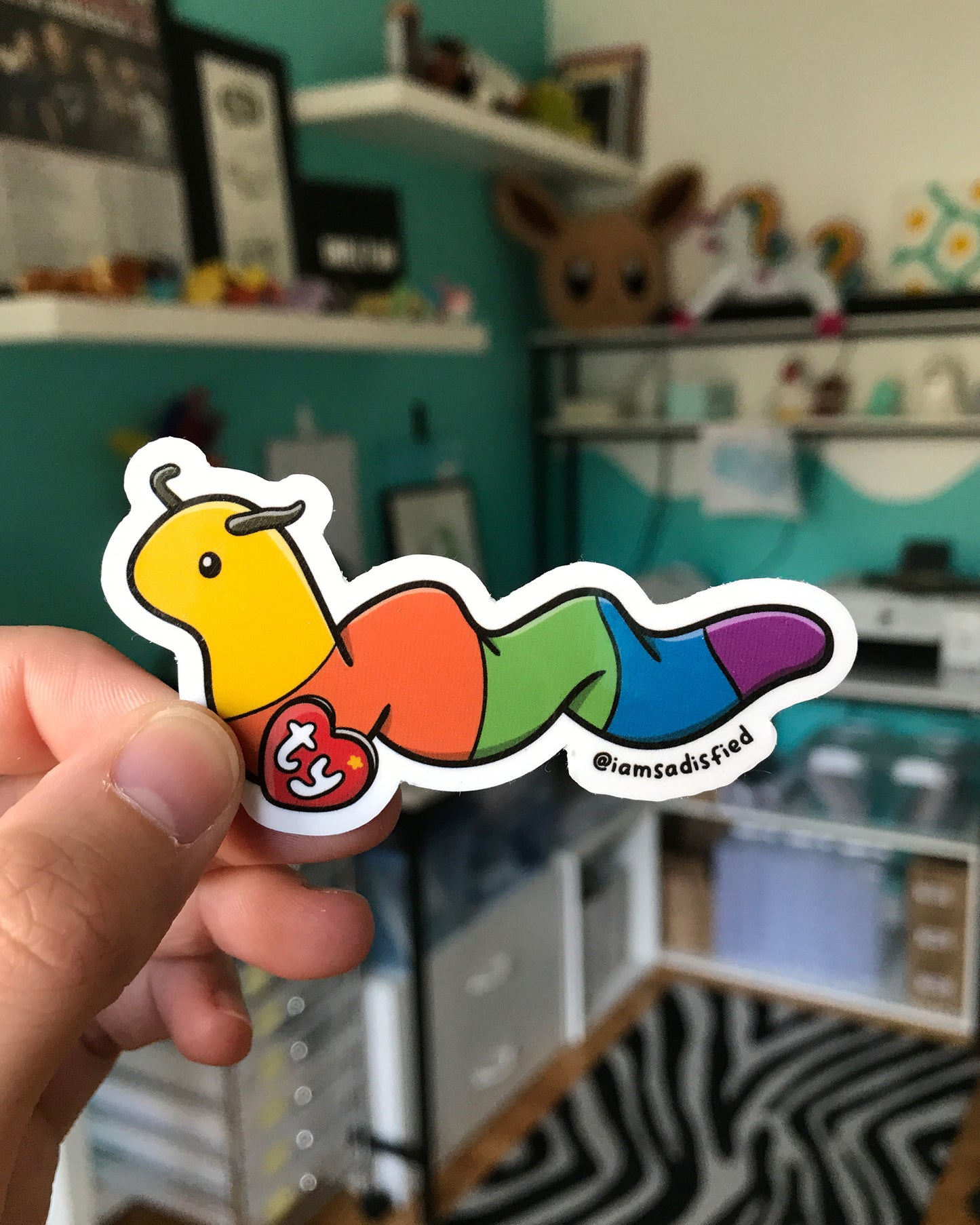 Wormy Stuffed Animal Sticker