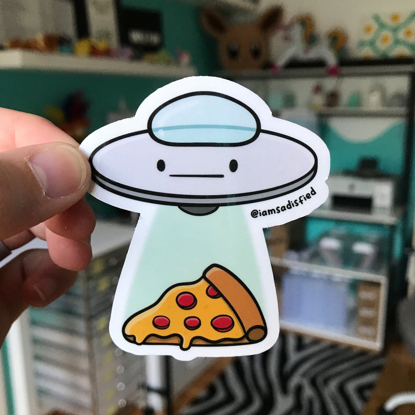 Pizza UFO Sticker