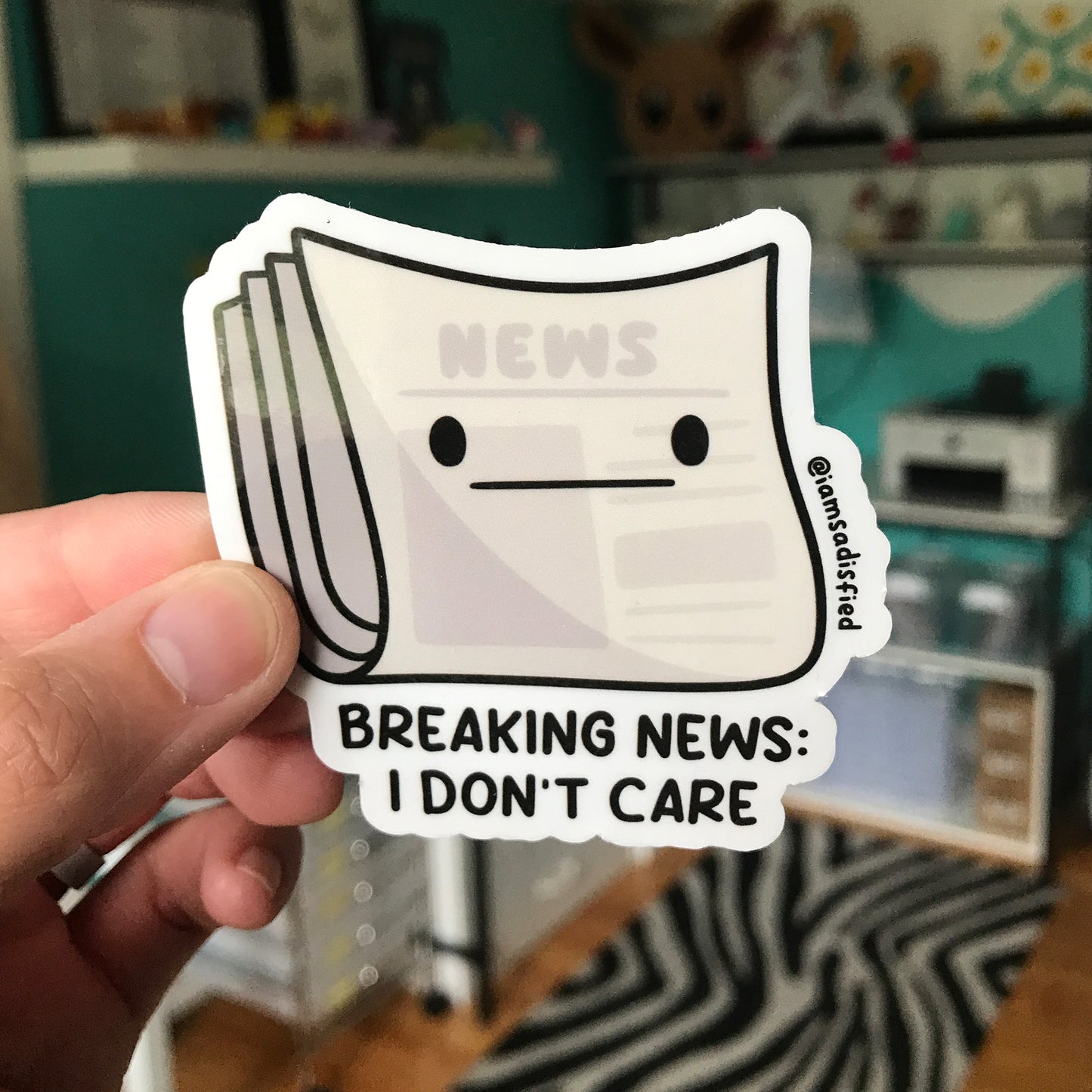 Breaking News: I Don't Care Sticker