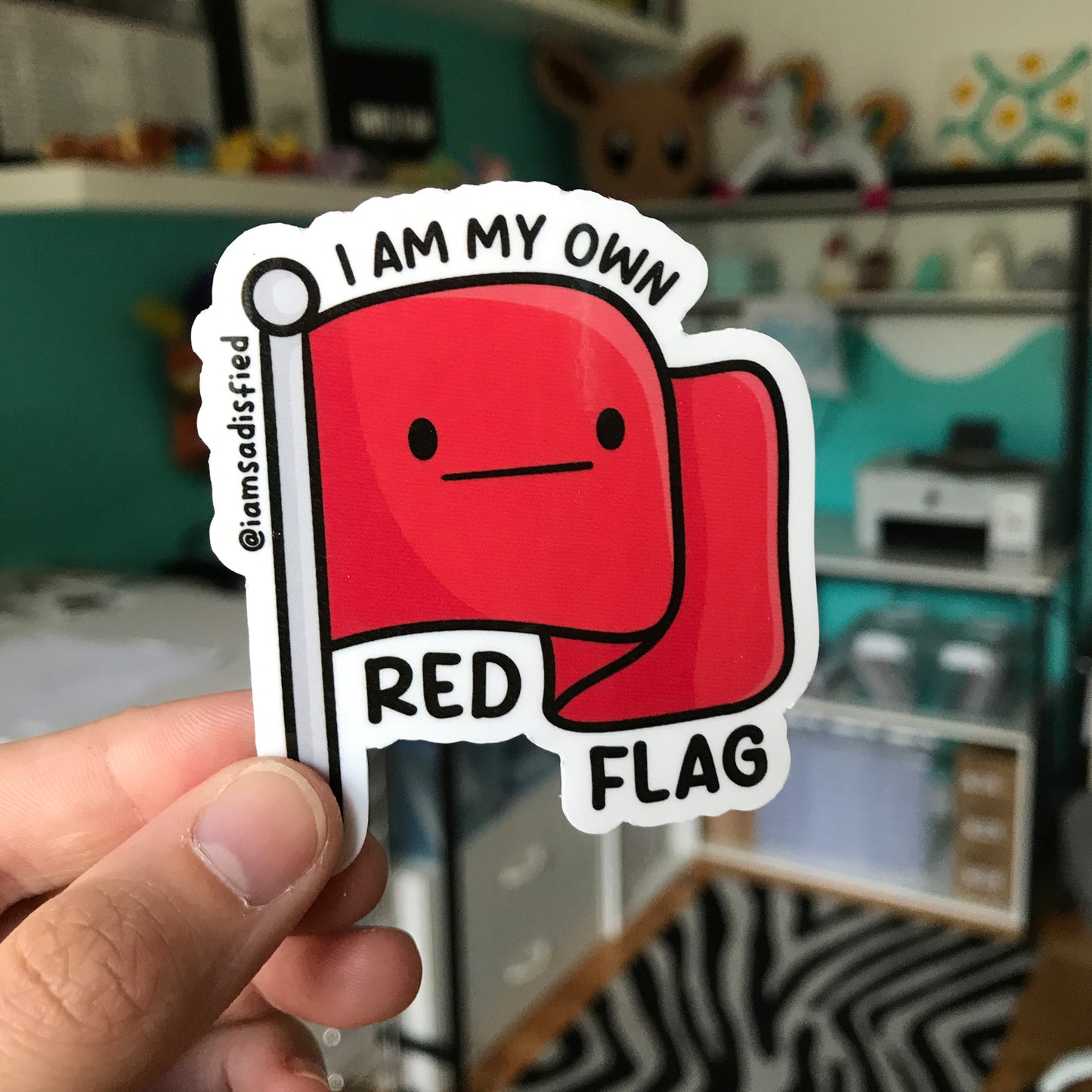 I Am My Own Red Flag Sticker