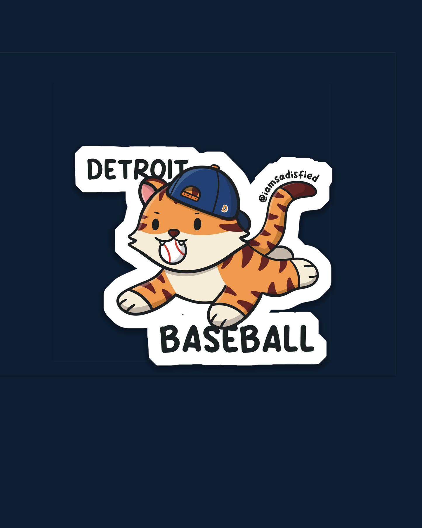 Michigan Baseball Cat Sticker