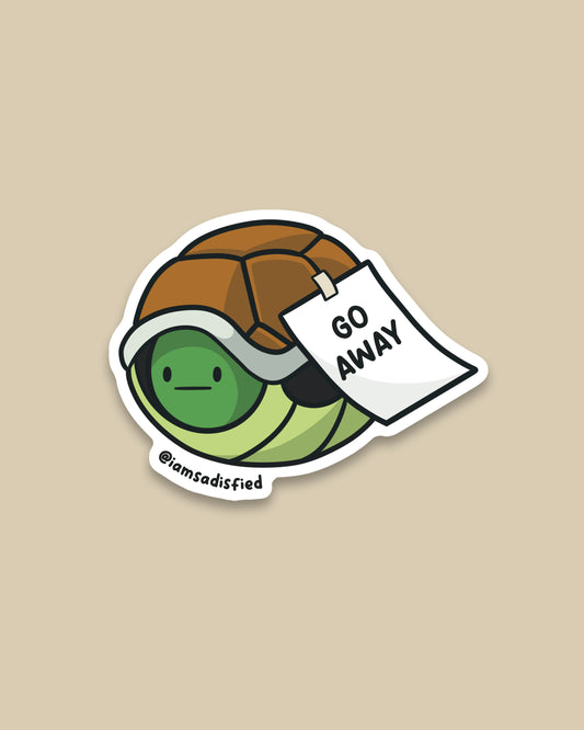 Go Away Turtle Sticker