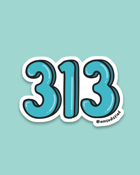 313 Detroit Sticker
