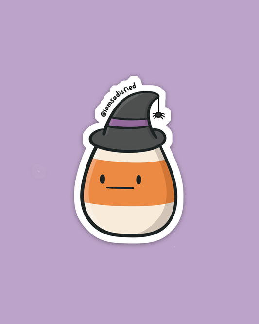 Candy Corn Witch Sticker