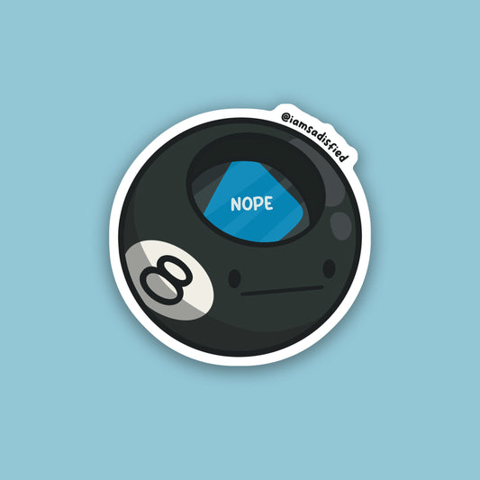 Nope Eight Ball Sticker