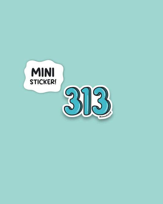 313 Detroit Mini Sticker