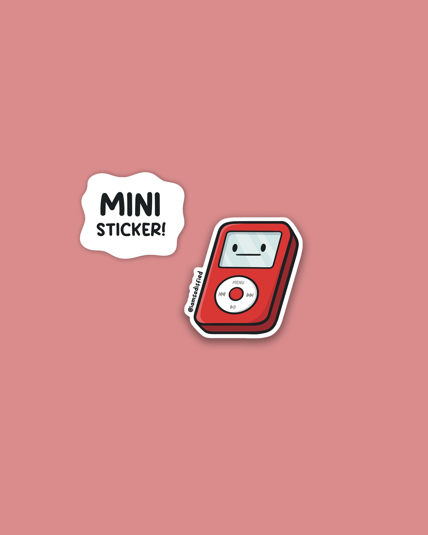 Red MP3 Player Mini Sticker