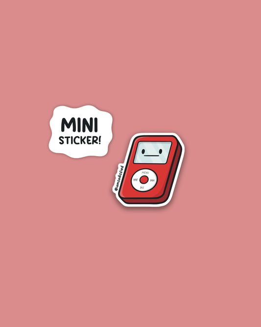 Red MP3 Player Mini Sticker