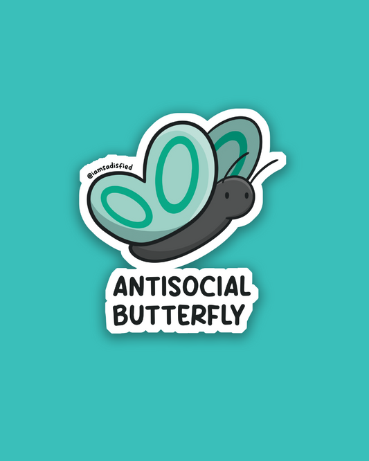 Antisocial Butterfly Sticker