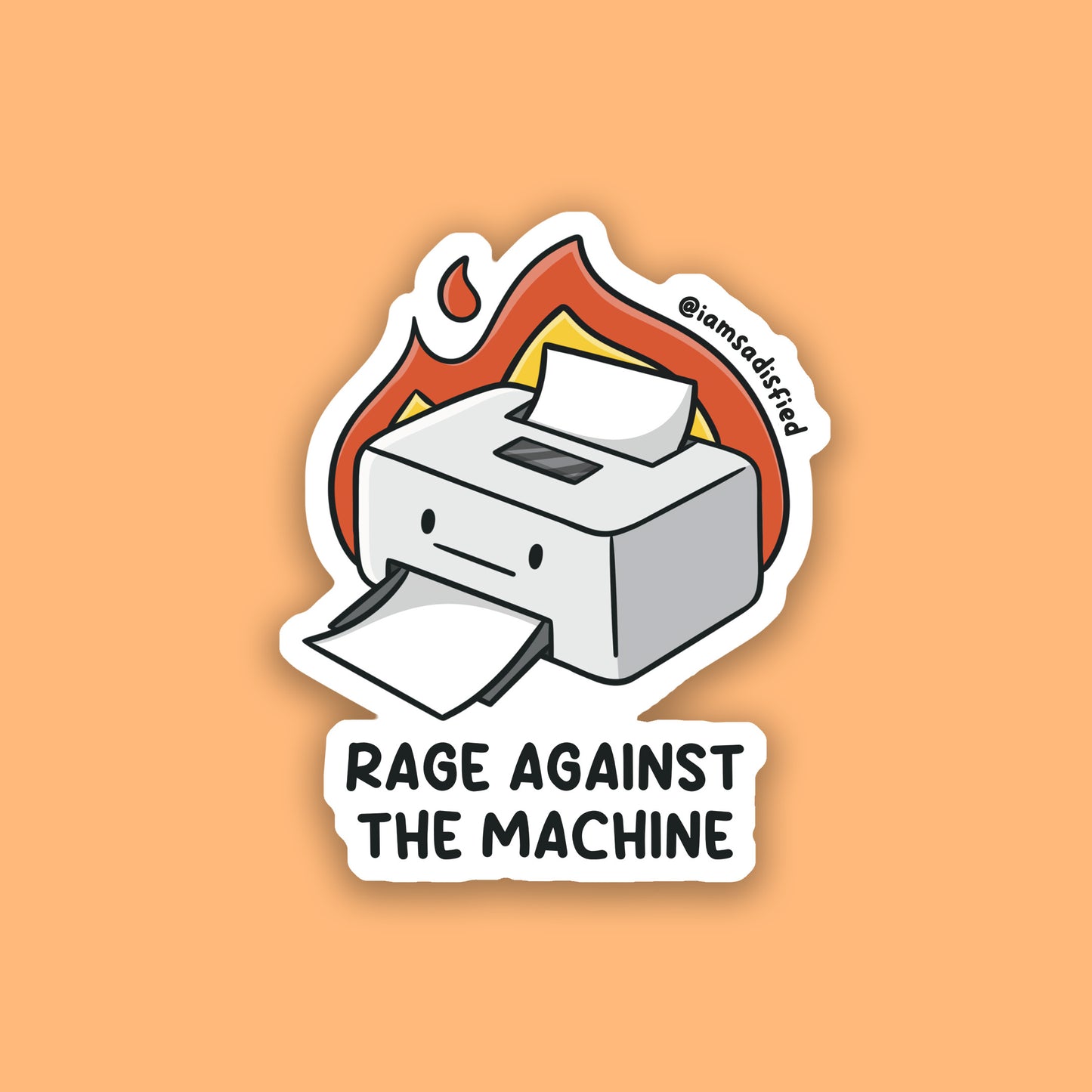 Rage Against the Machine Printer Sticker