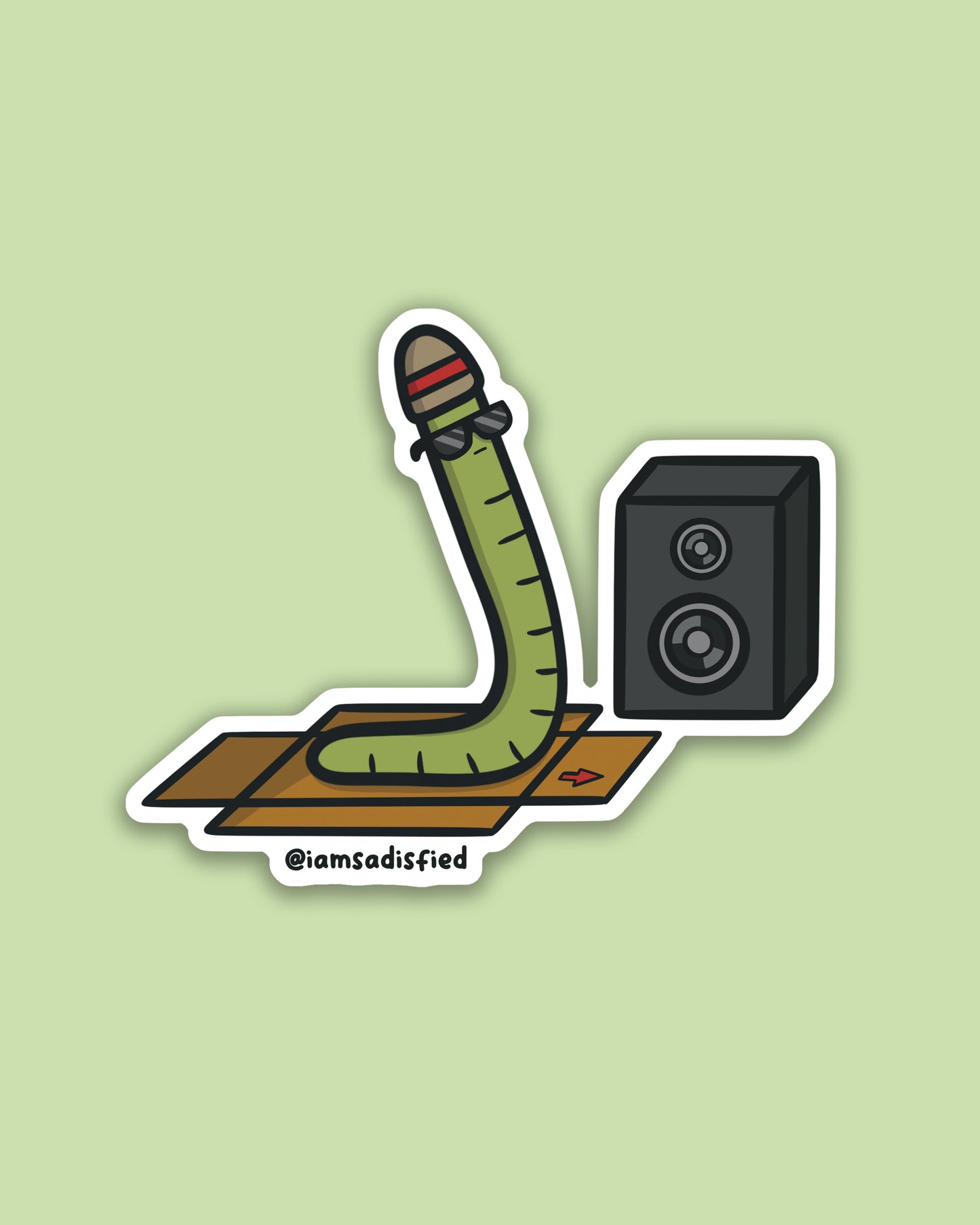 Worm Breakdancing Sticker