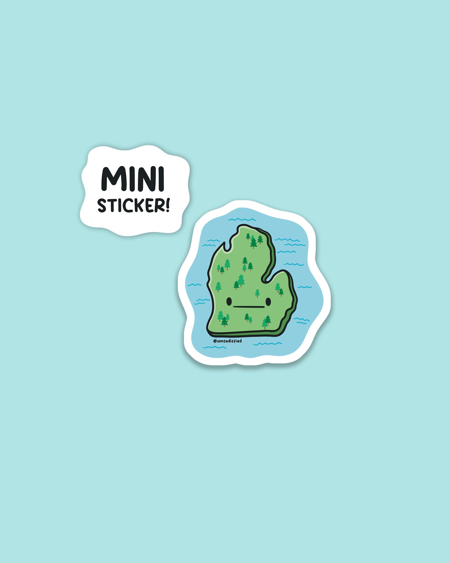 Michigan State and Lakes Mini Sticker