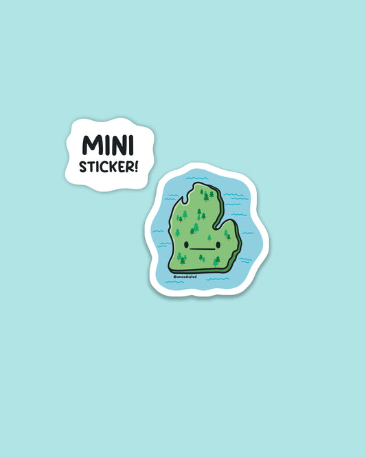 Michigan State and Lakes Mini Sticker