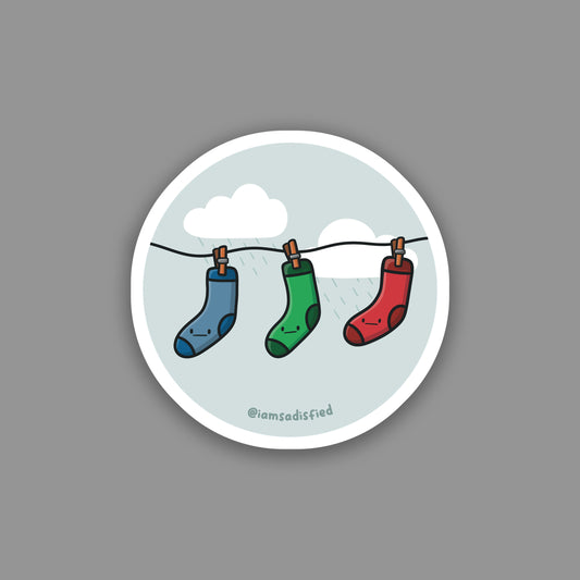 Raining Socks Sticker