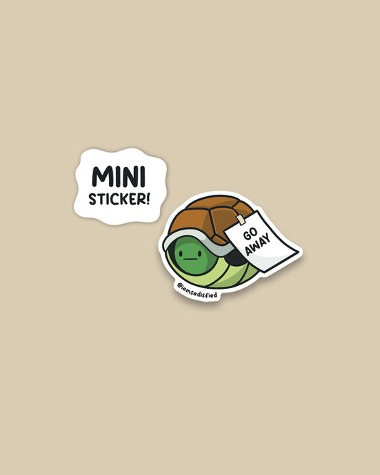 Go Away Turtle Mini Sticker