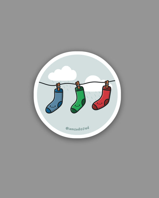 Raining Socks Sticker