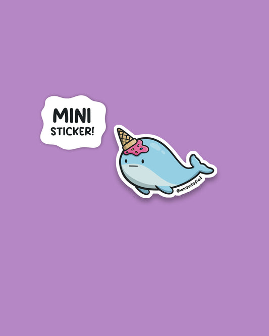 Ice Cream Narwhal Mini Sticker